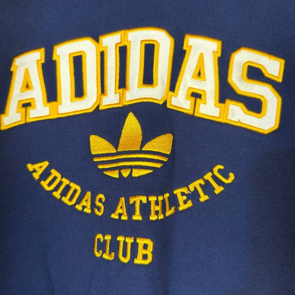 Adidas Originals Athletic Club Blue Crewneck Sweatshirt DA24628 Mens Large